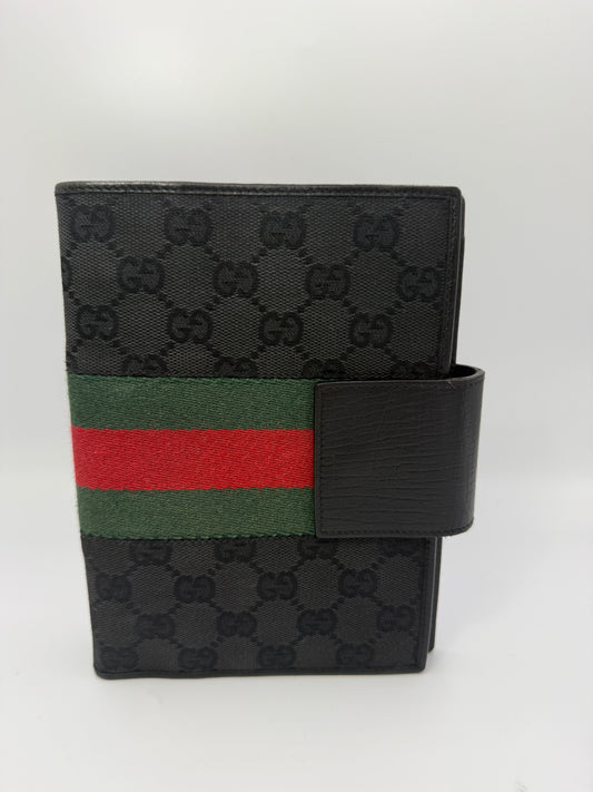 Gucci Black Guccissima Canvas Sherry Agenda MM