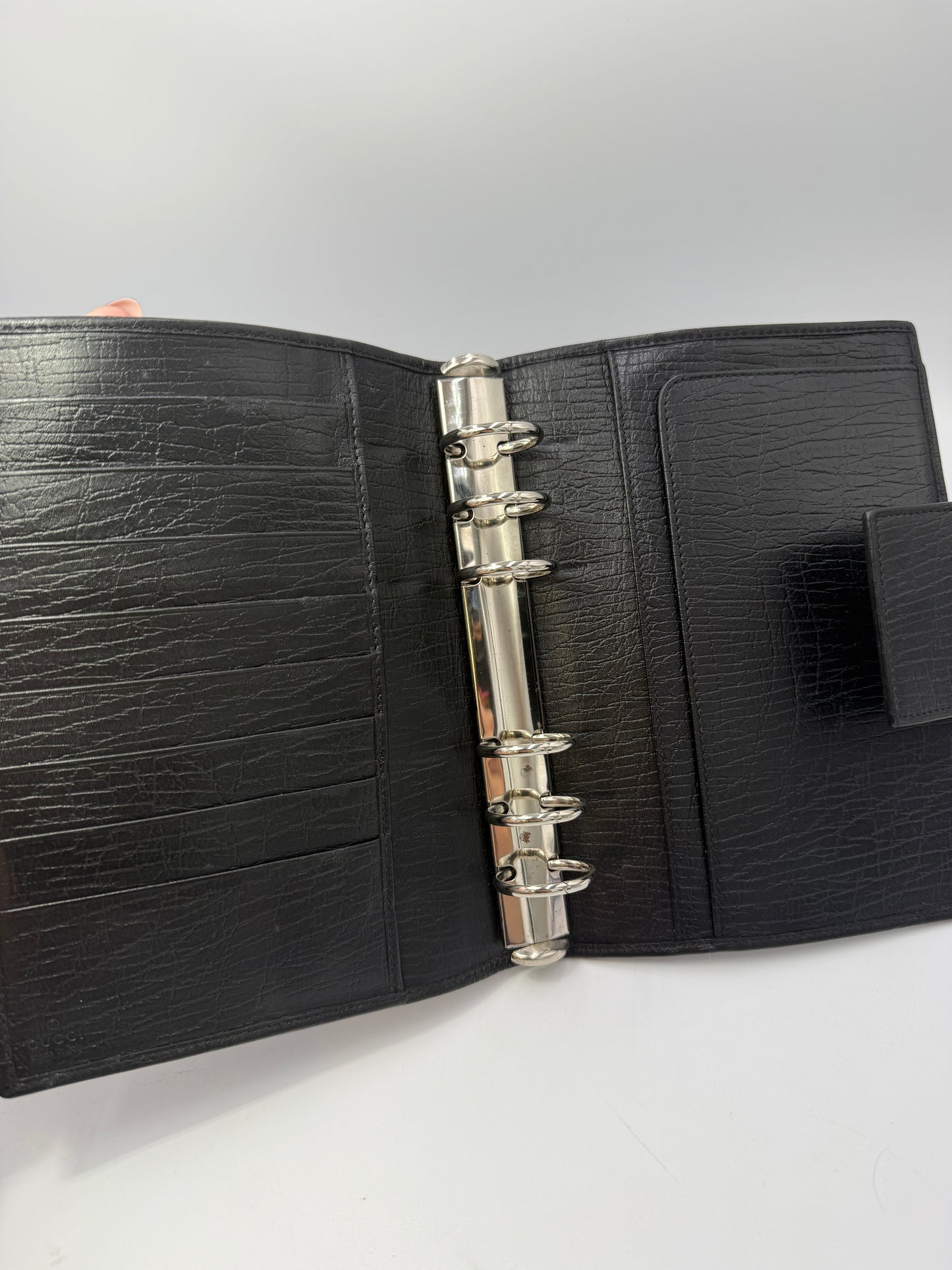 Gucci Black Guccissima Canvas Sherry Agenda MM