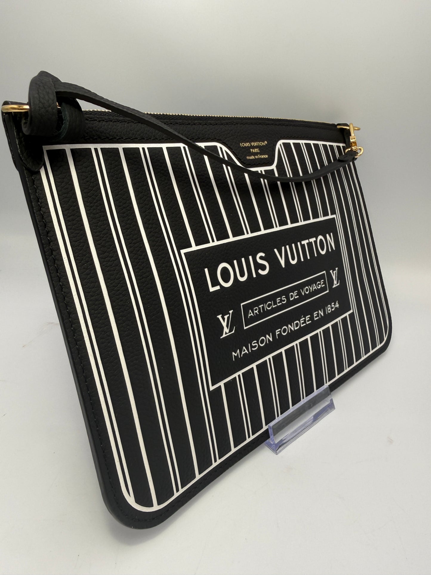 Louis Vuitton Leather inside Out Neverfull Pouch Large