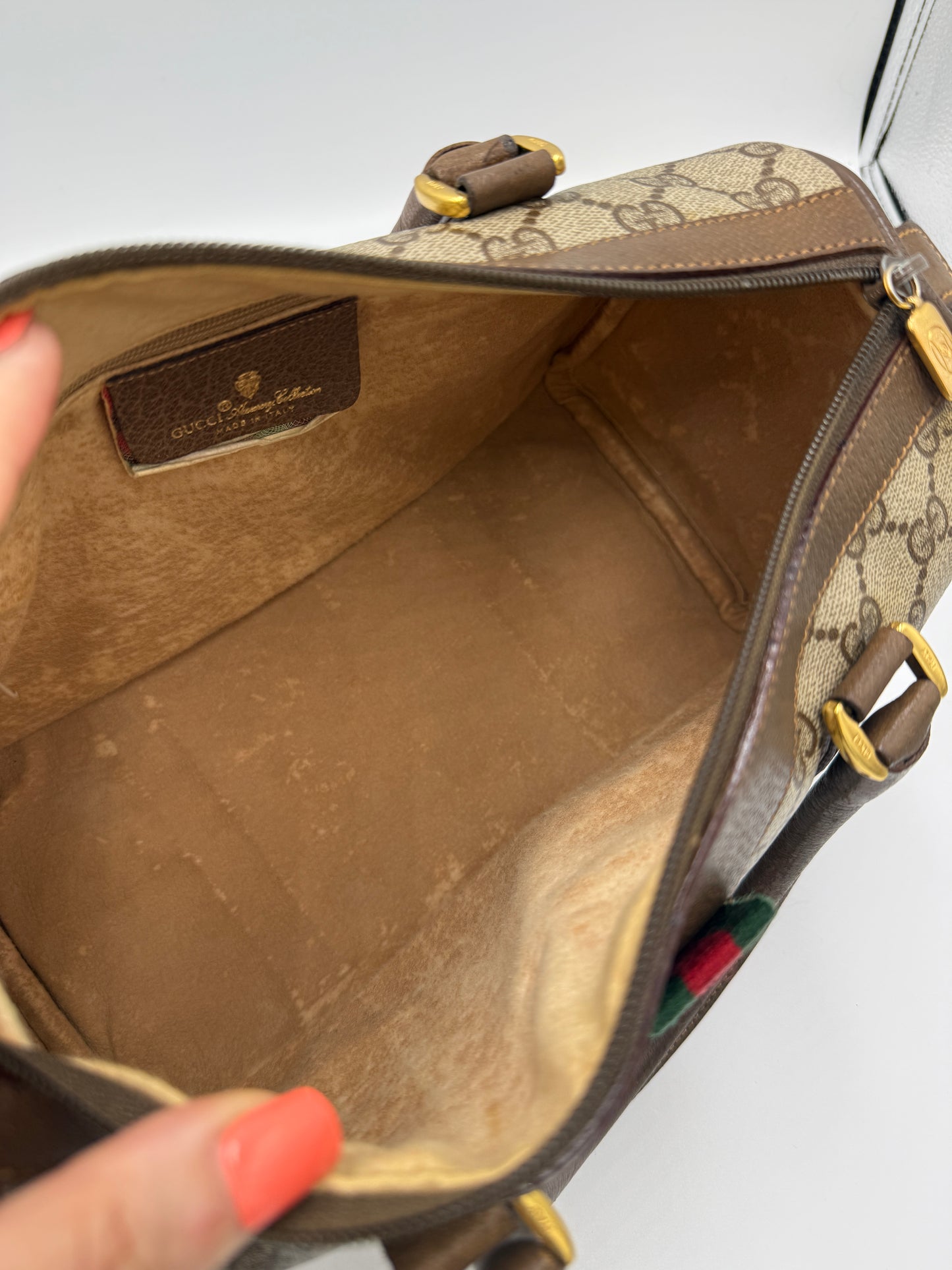 Gucci Supreme Coated Canvas Mini Boston Bag 26 cm