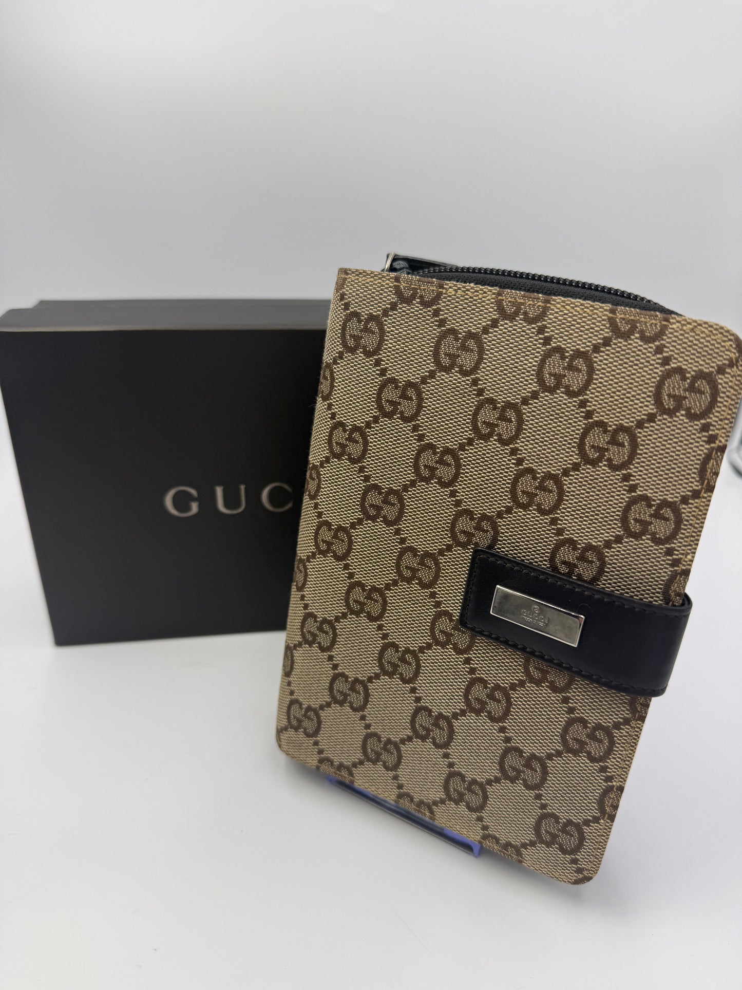 Gucci Guccissima Canvas Beige 3 in 1 Agenda Organizer Wallet with Box