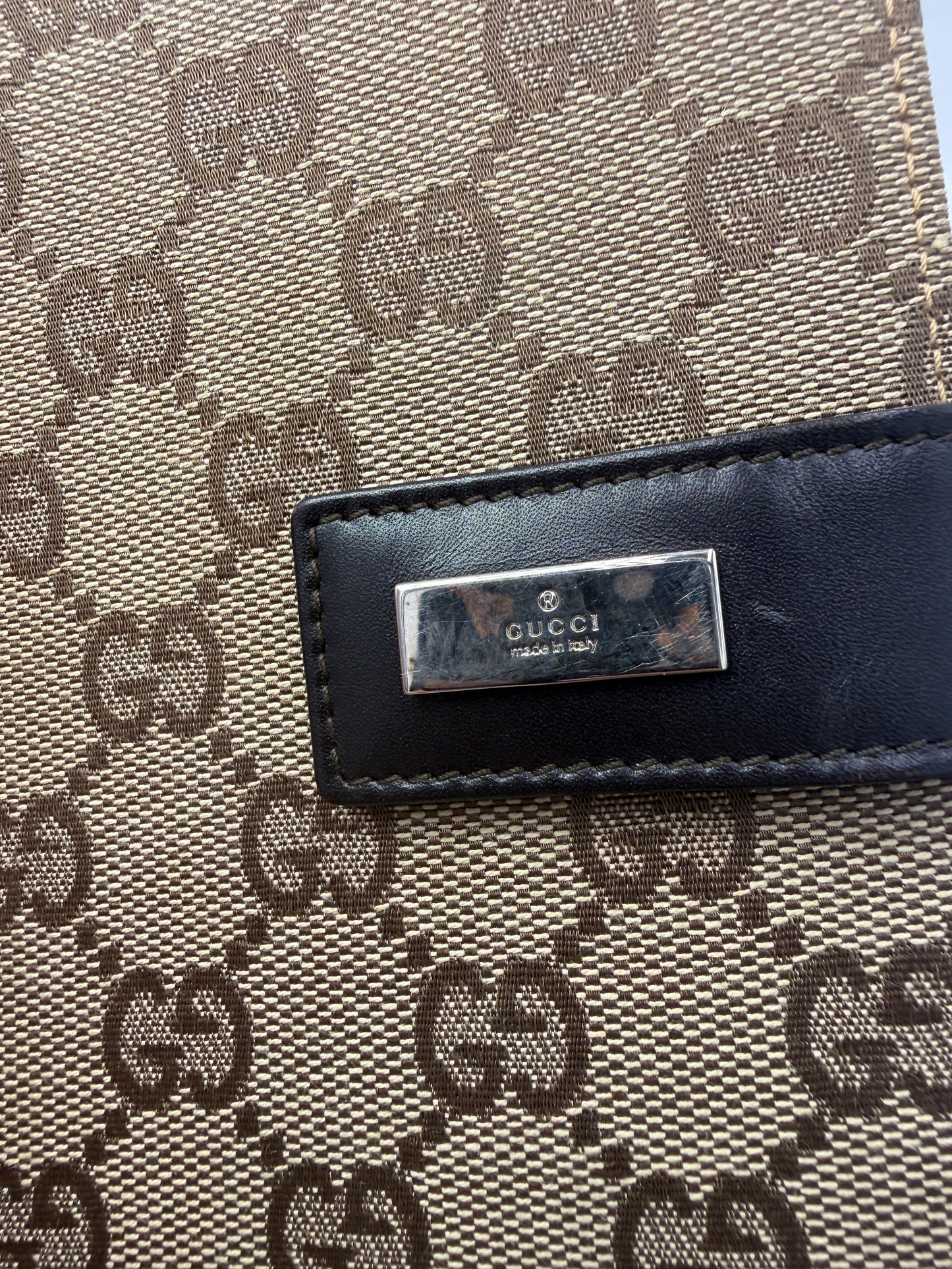 Gucci Guccissima Canvas Beige 3 in 1 Agenda Organizer Wallet with Box