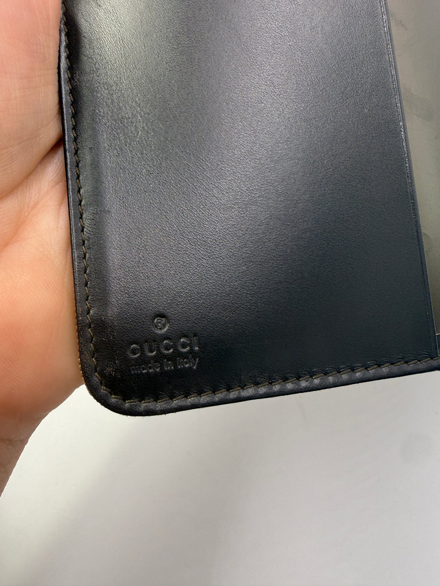 Gucci Guccissima Canvas Beige 3 in 1 Agenda Organizer Wallet with Box