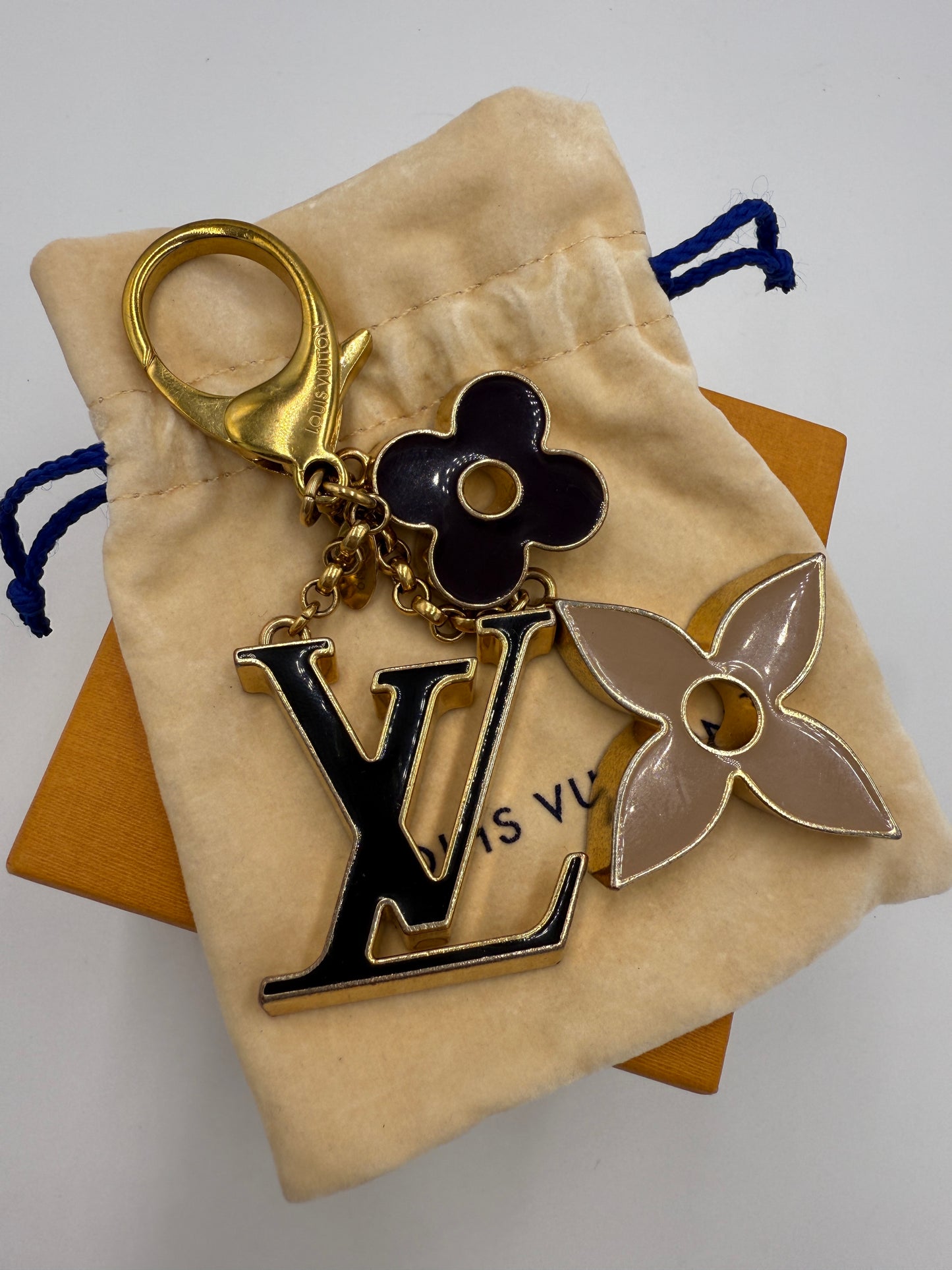 Louis Vuitton Brass Fleur De Monogram Bag Charm FJ0198