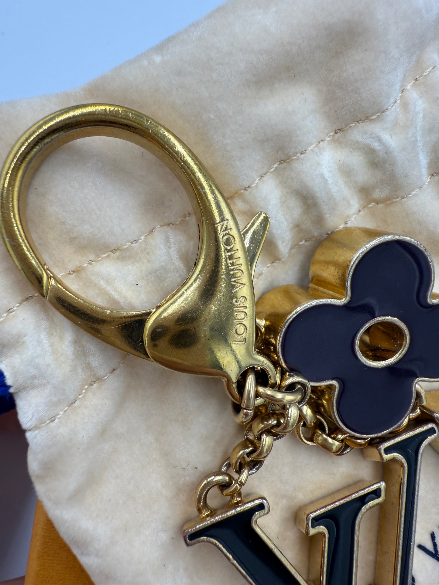 Louis Vuitton Brass Fleur De Monogram Bag Charm FJ0198