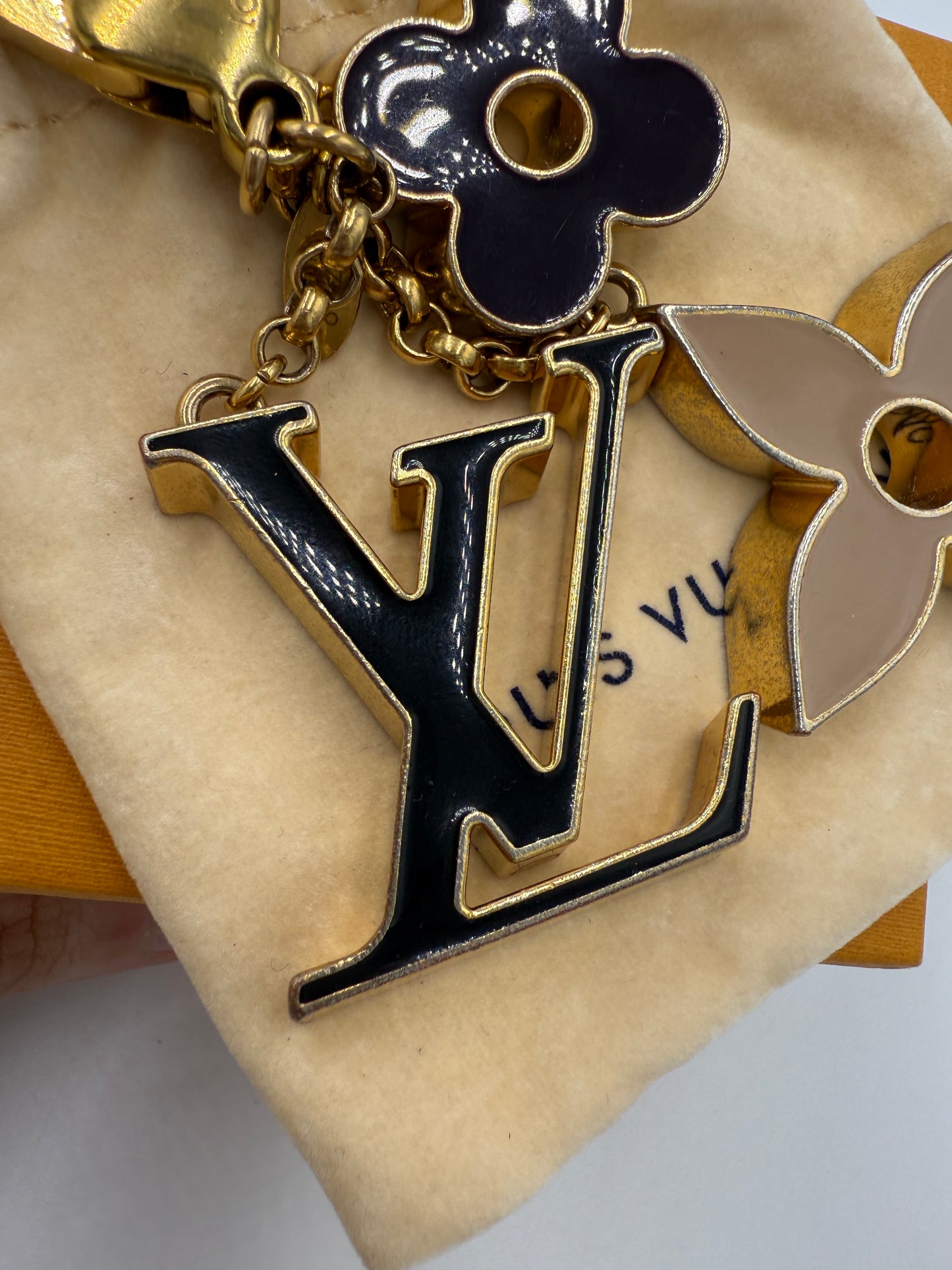 Louis Vuitton Brass Fleur De Monogram Bag Charm FJ0198