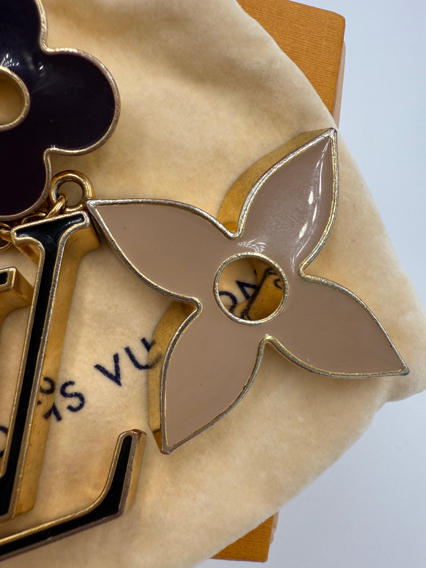 Louis Vuitton Brass Fleur De Monogram Bag Charm FJ0198