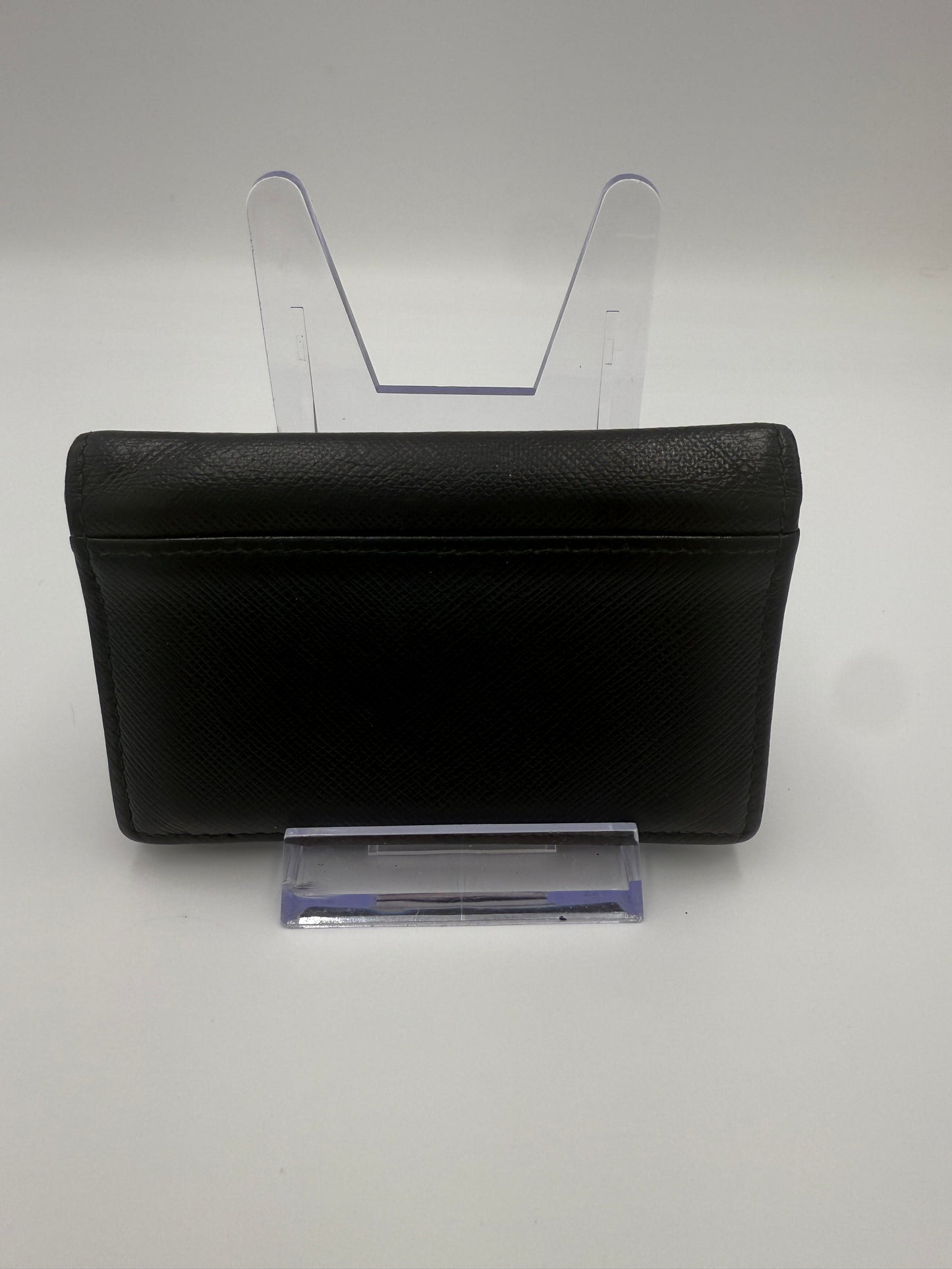 Prada Black Saffiano Leather Compact Card Holder