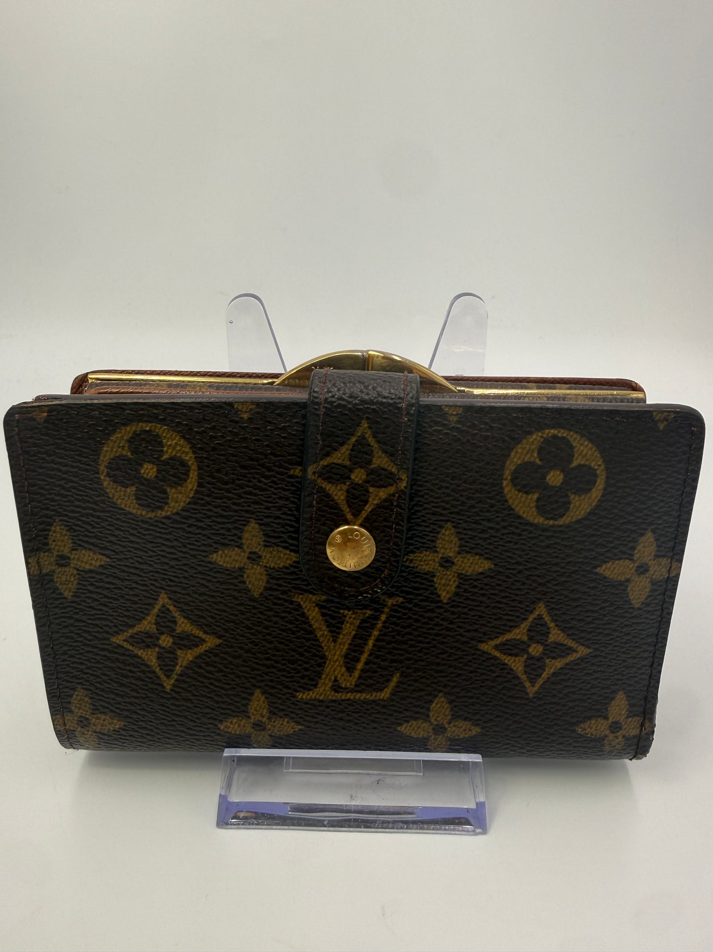Louis Vuitton Monogram Coated Canvas Kisslock Wallet TH0054
