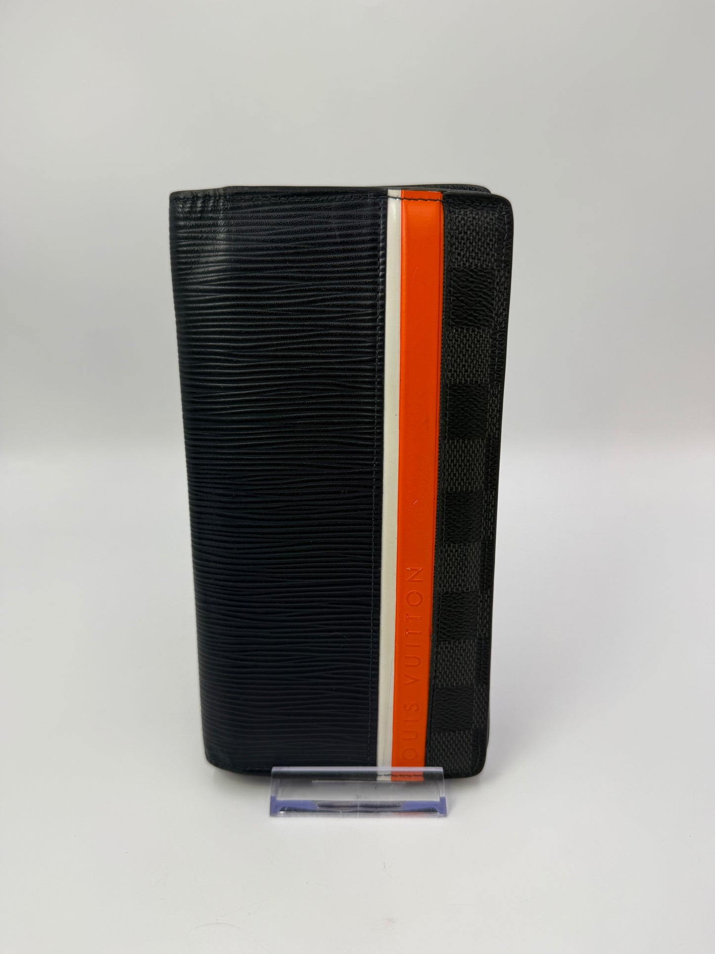 Louis Vuitton Damier Graphite Blue Epi Leather Stripe Brazza Wallet TA4280