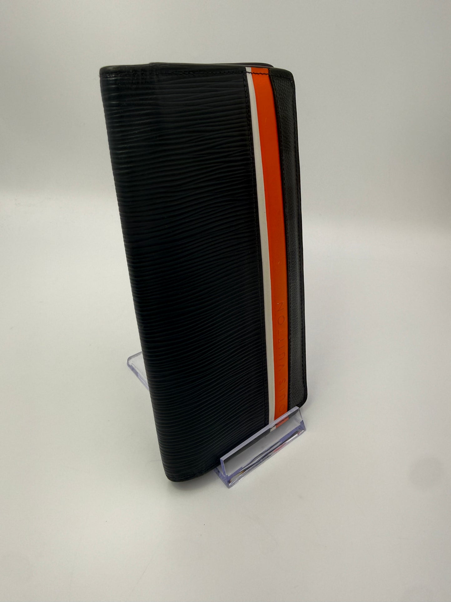 Louis Vuitton Damier Graphite Blue Epi Leather Stripe Brazza Wallet TA4280