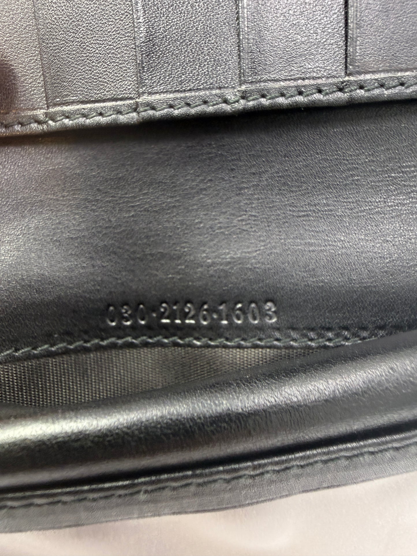 Gucci Black Guccissima Canvas Passport Holder Wallet