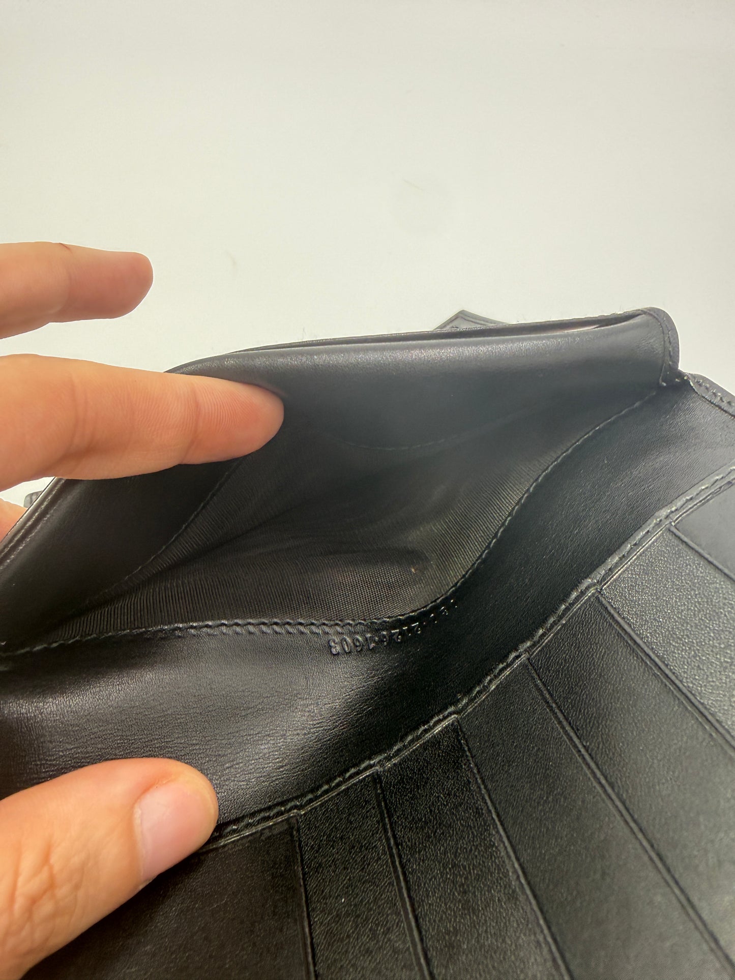 Gucci Black Guccissima Canvas Passport Holder Wallet