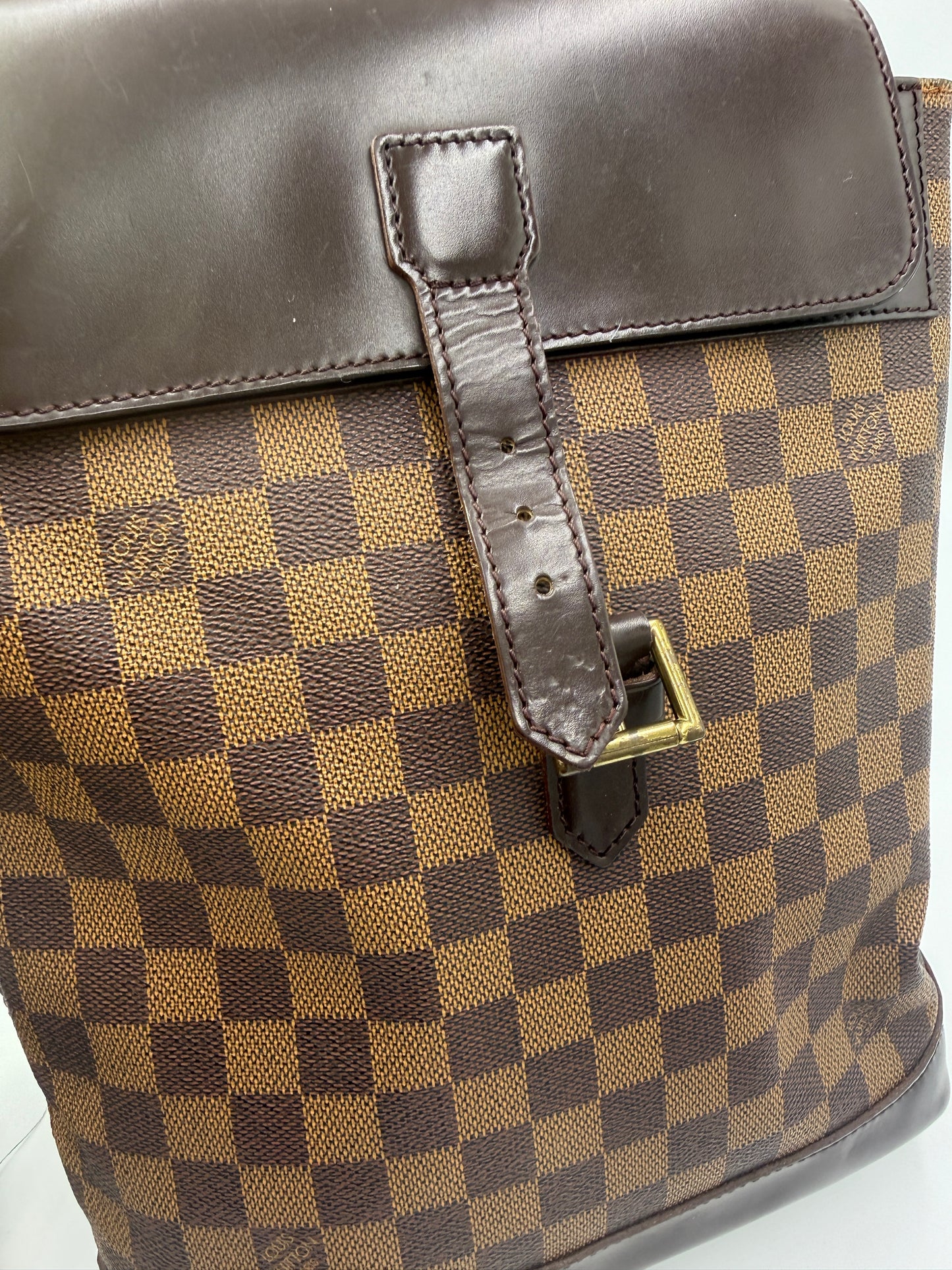 Louis Vuitton Damier Ebene Coated Canvas Backpack TH0918