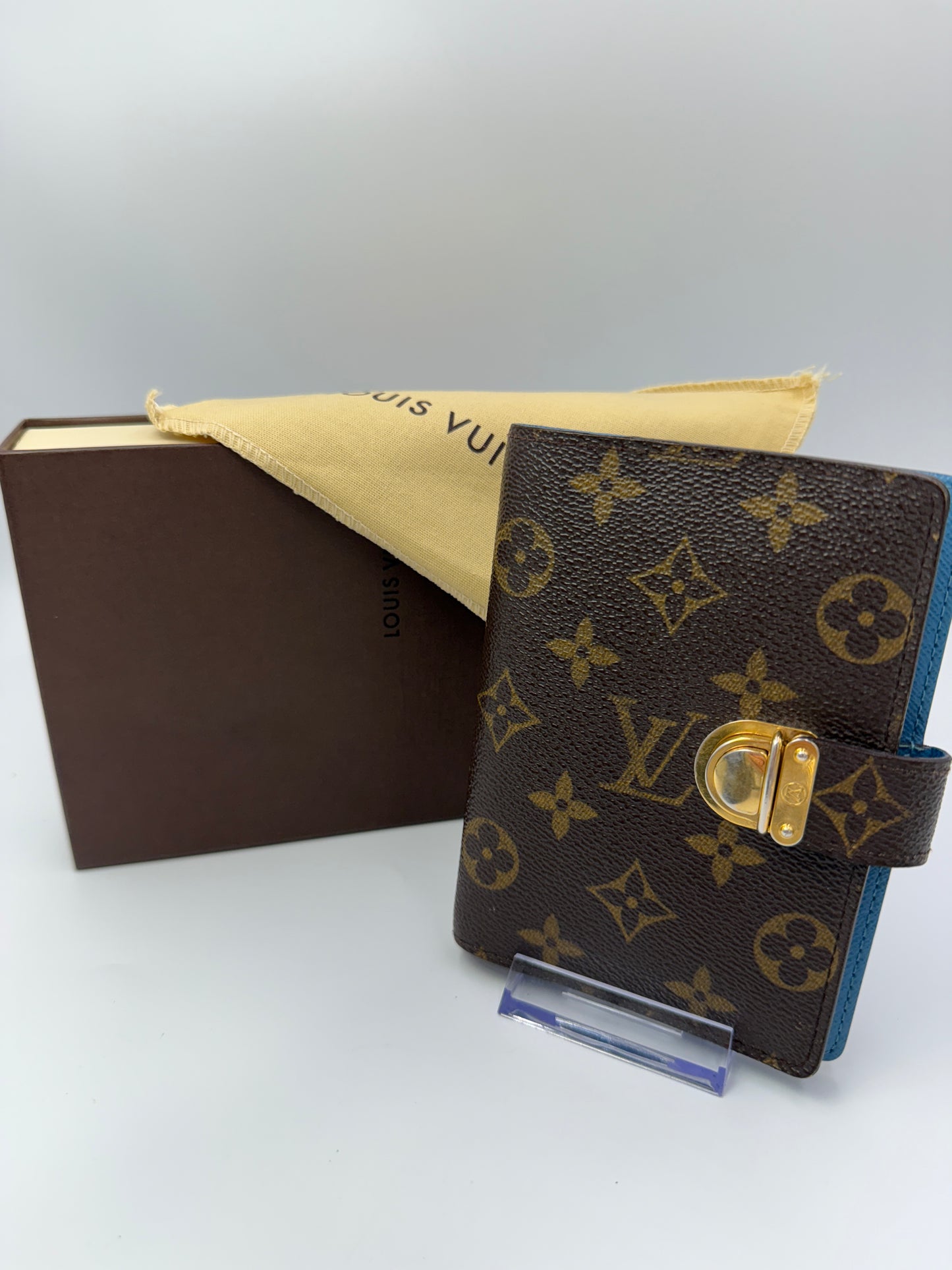 Louis Vuitton Monogram Coated Canvas Koala Agenda PM Blue Interior CA0075
