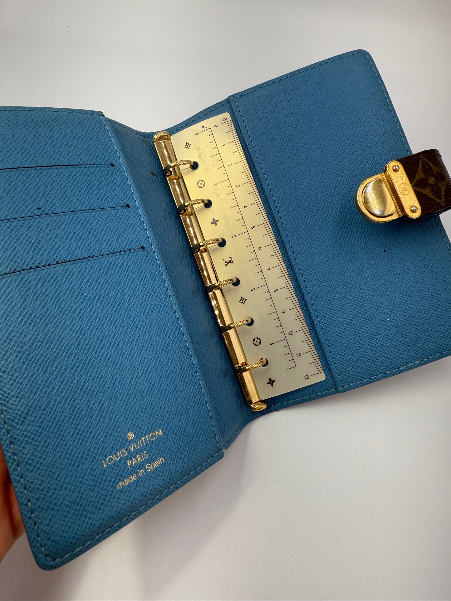 Louis Vuitton Monogram Coated Canvas Koala Agenda PM Blue Interior CA0075