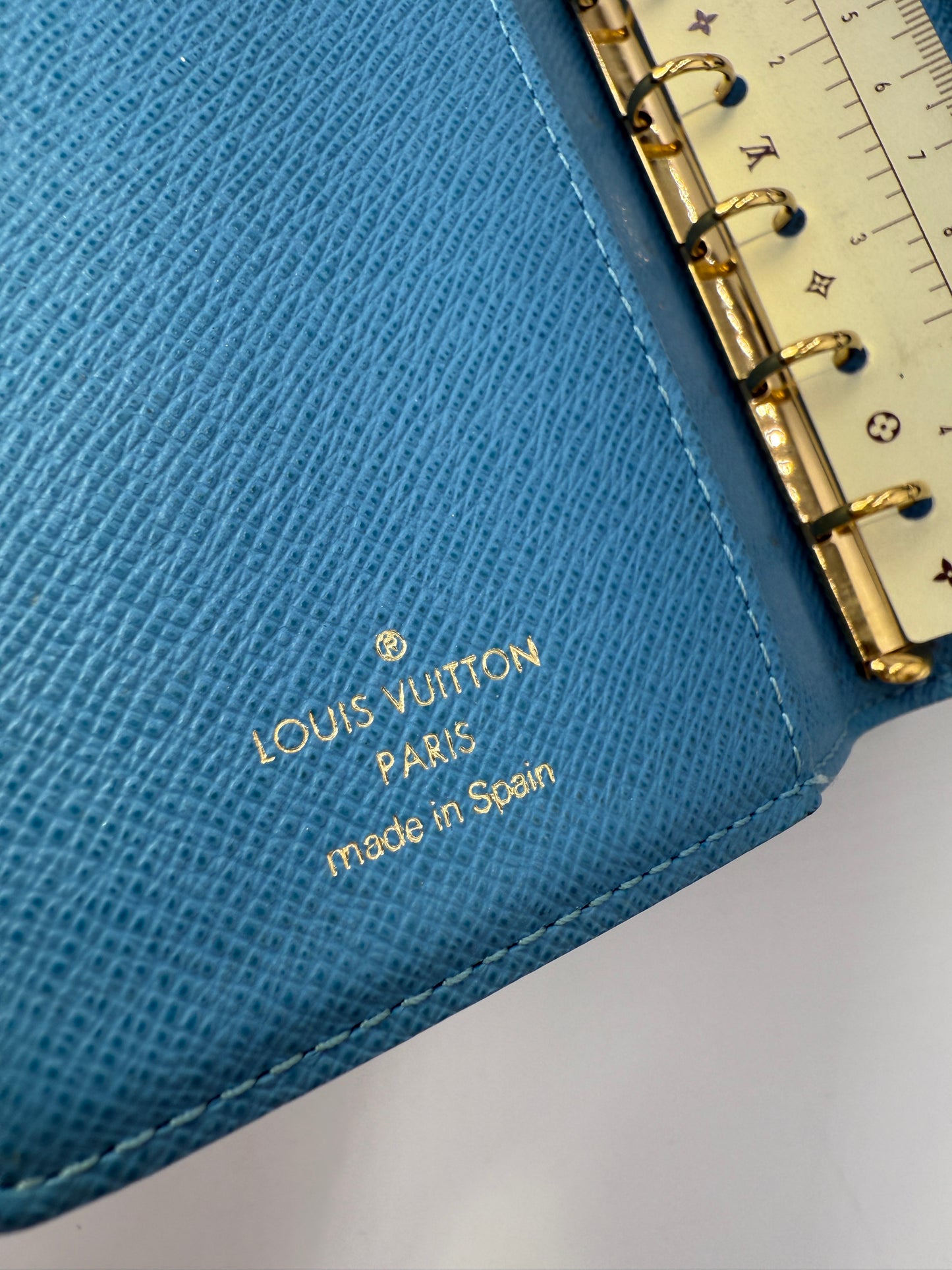Louis Vuitton Monogram Coated Canvas Koala Agenda PM Blue Interior CA0075