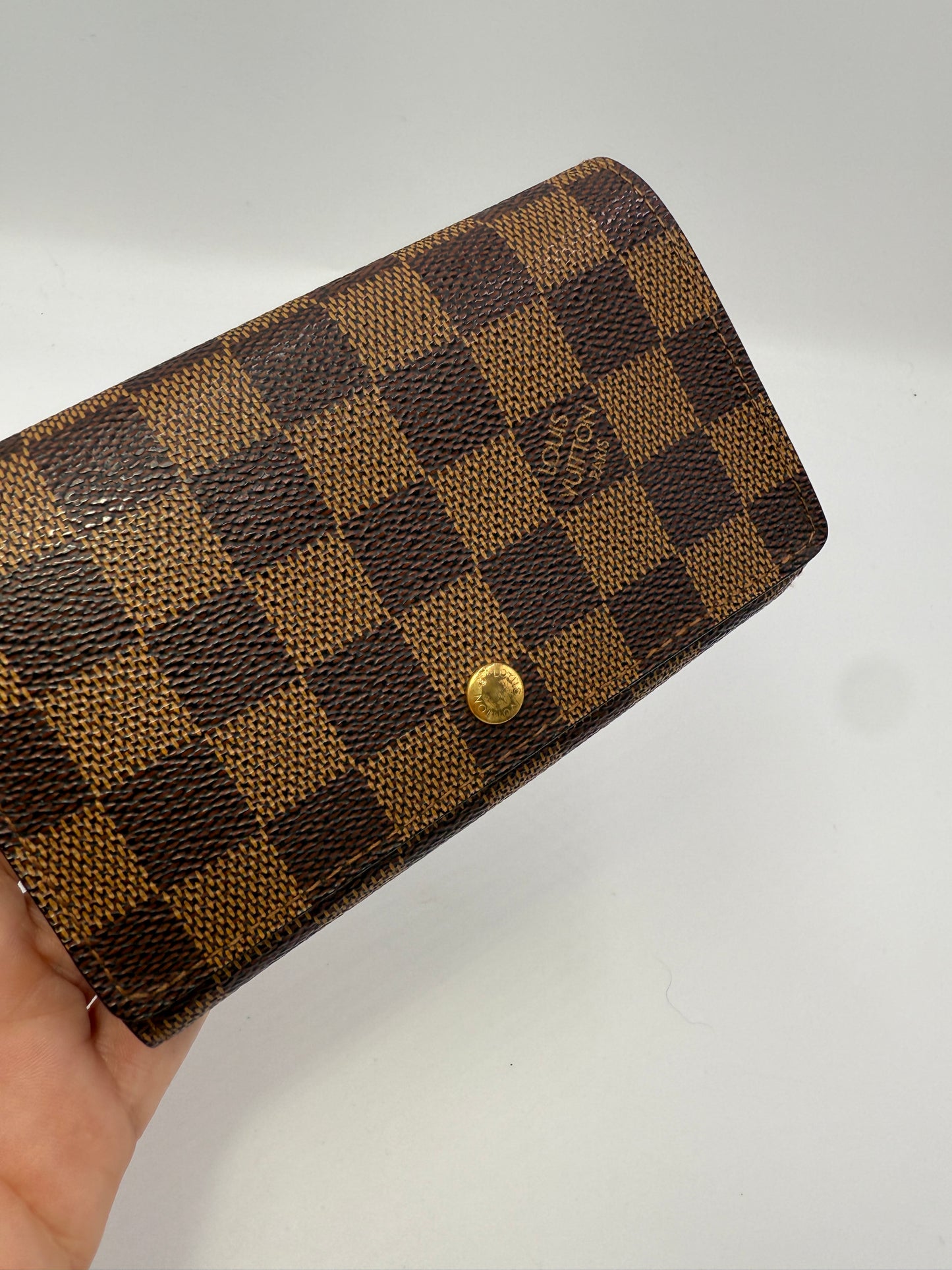 Louis Vuitton Damier Ebene Porte Monnaie Tresor Wallet CA0023