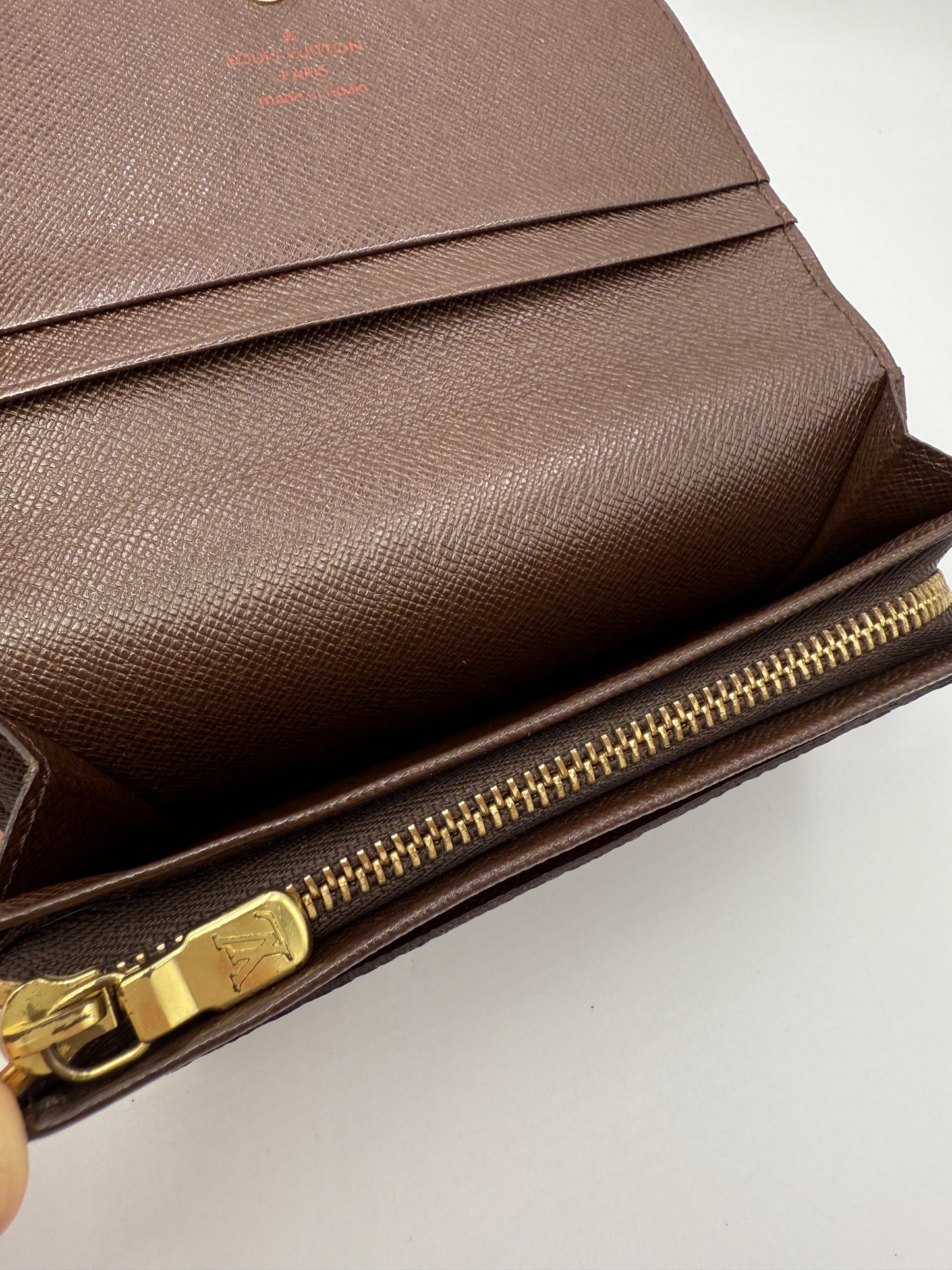 Louis Vuitton Damier Ebene Porte Monnaie Tresor Wallet CA0023