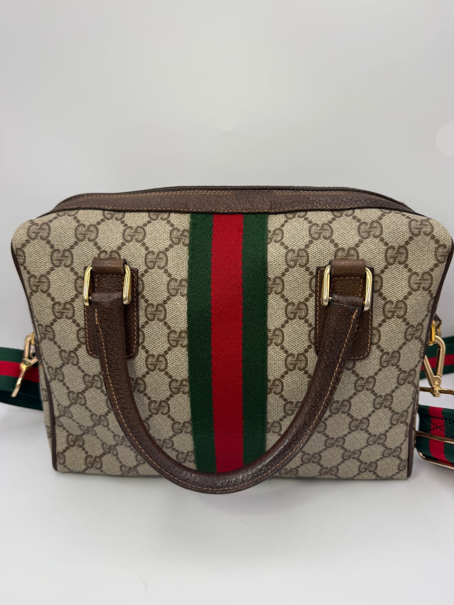 Gucci Supreme Coated Canvas Sherry Crossbody with 2 Straps