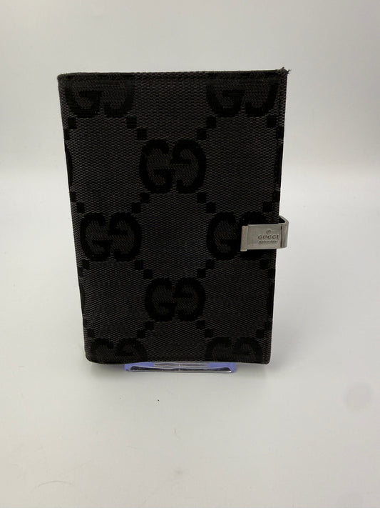 Gucci Black Jumbo Guccissima Uncoated Canvas PM Size Agenda Cover