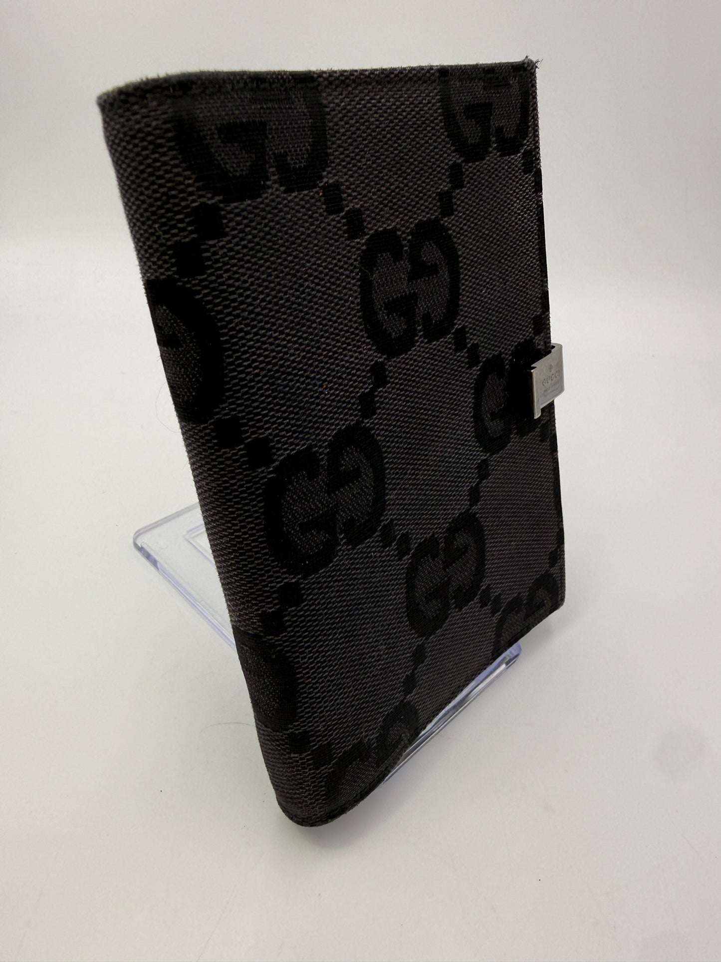 Gucci Black Jumbo Guccissima Uncoated Canvas PM Size Agenda Cover