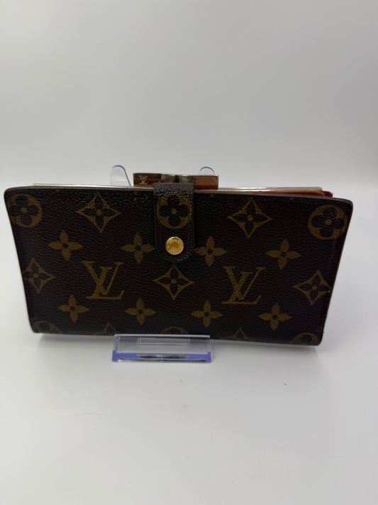Louis Vuitton Monogram Coated Canvas Long Kisslock Wallet SD0939