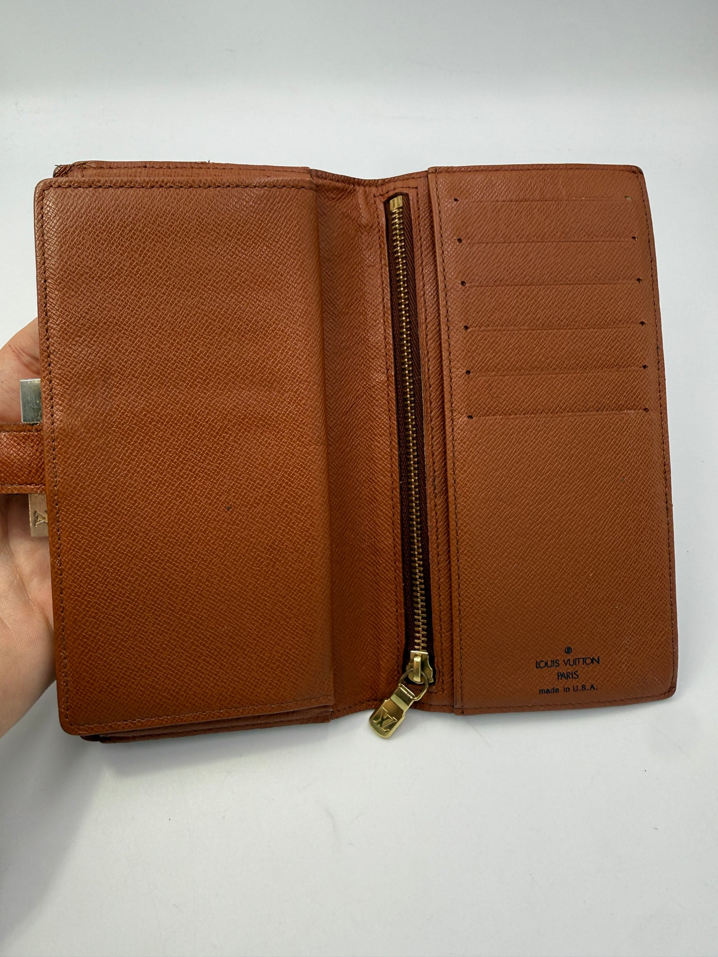 Louis Vuitton Monogram Coated Canvas Long Kisslock Wallet SD0939