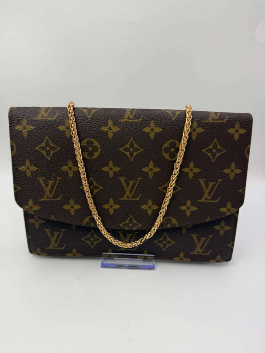 Louis Vuitton Monogram Canvas Pochette Portefeuille Envelope Clutch 884AN