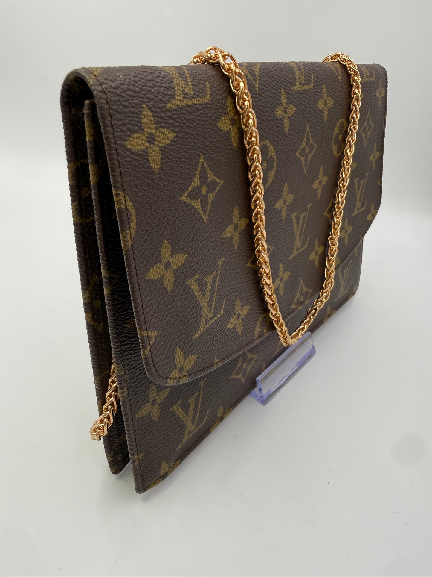Louis Vuitton Monogram Canvas Pochette Portefeuille Envelope Clutch 884AN