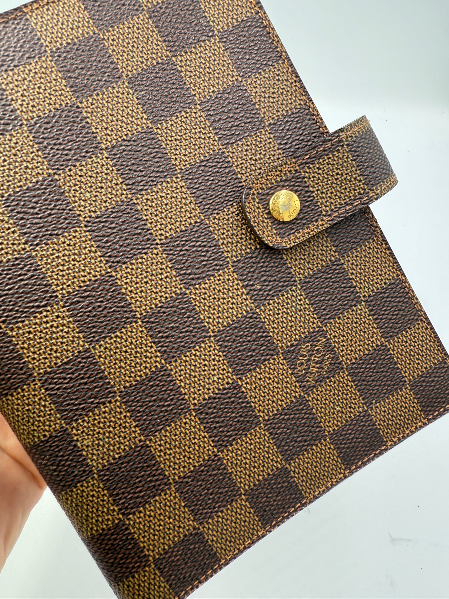 Louis Vuitton Damier Ebene Coated Canvas Agenda MM SP1038