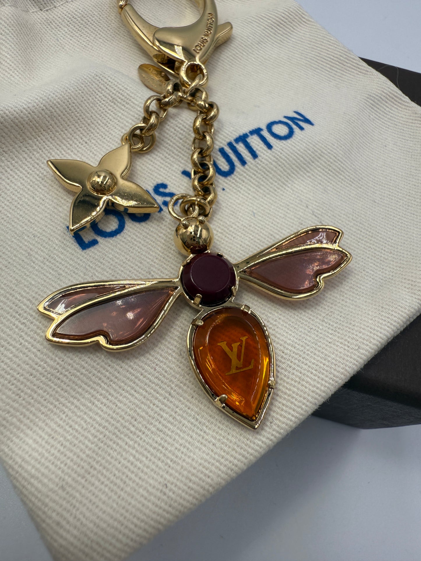 Louis Vuitton Gold Metal Dragonfly Bag Charm DP0113