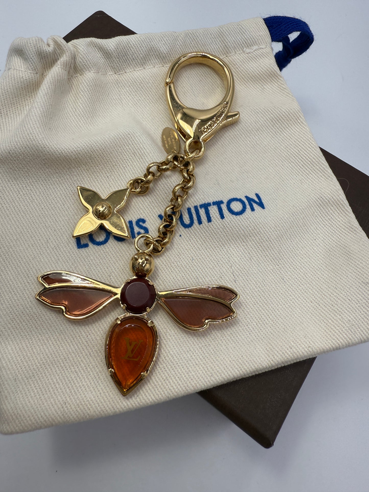 Louis Vuitton Gold Metal Dragonfly Bag Charm DP0113