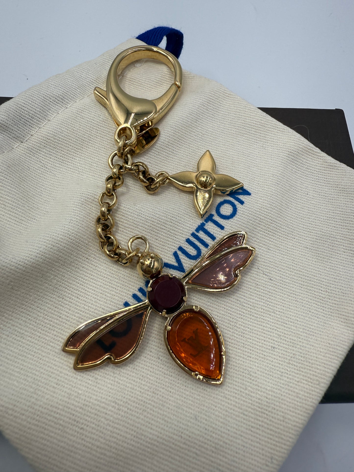 Louis Vuitton Gold Metal Dragonfly Bag Charm DP0113