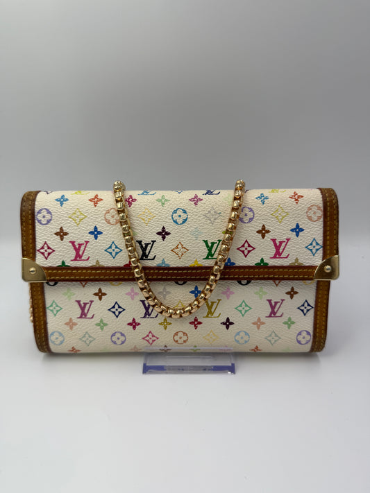 Louis Vuitton Monogram White Murakami International Wallet TH0074