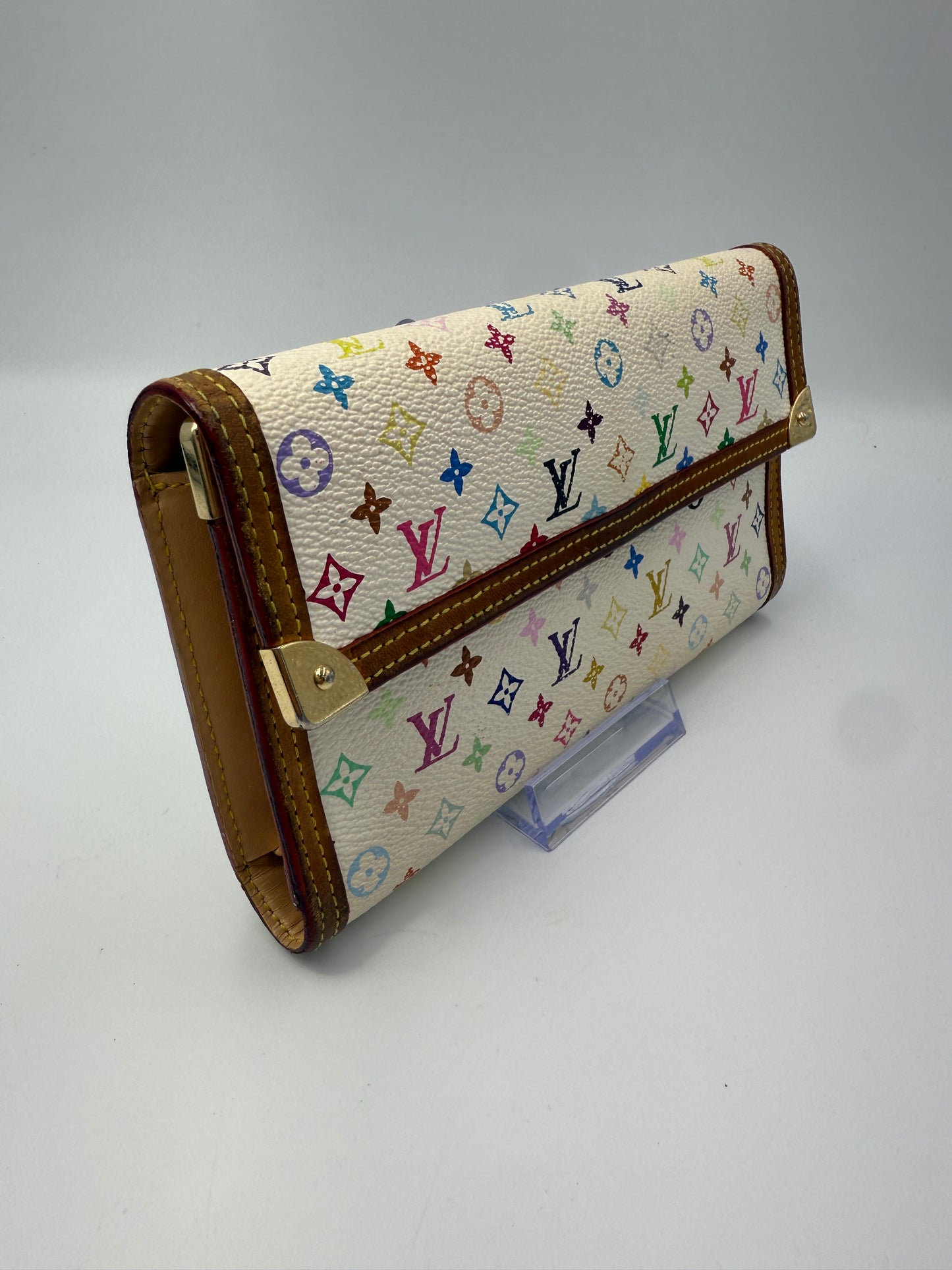 Louis Vuitton Monogram White Murakami International Wallet TH0074
