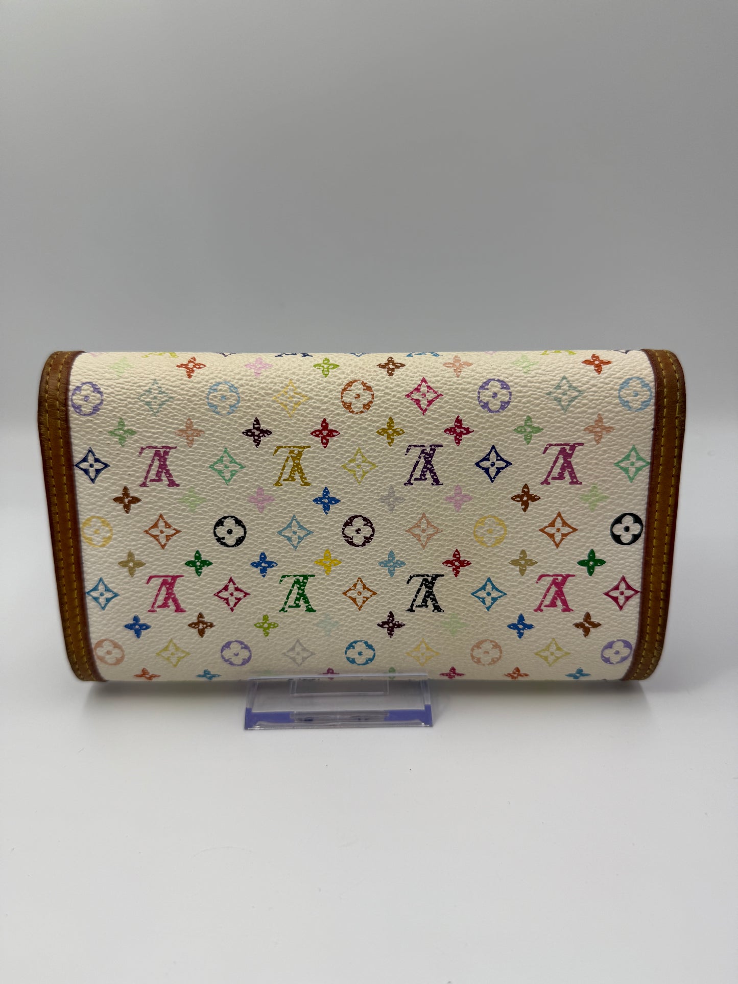 Louis Vuitton Monogram White Murakami International Wallet TH0074