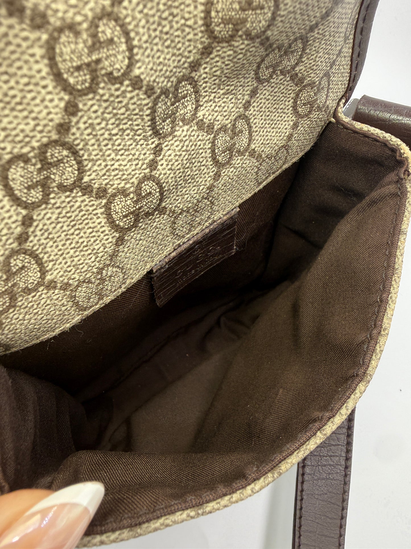 Gucci Guccissima Supreme Small Crossbody Bag with Web Detail Vintage