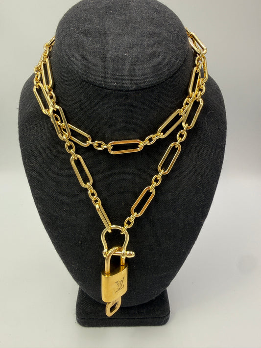 Louis Vuitton Lock & Key Pendant On Unbranded Necklace Random Number..