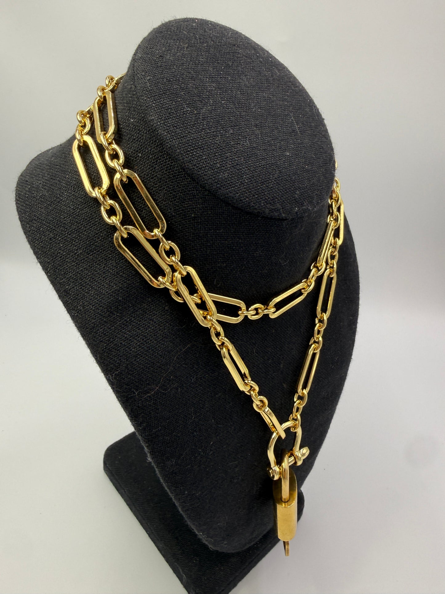 Louis Vuitton Lock & Key Pendant On Unbranded Necklace Random Number..