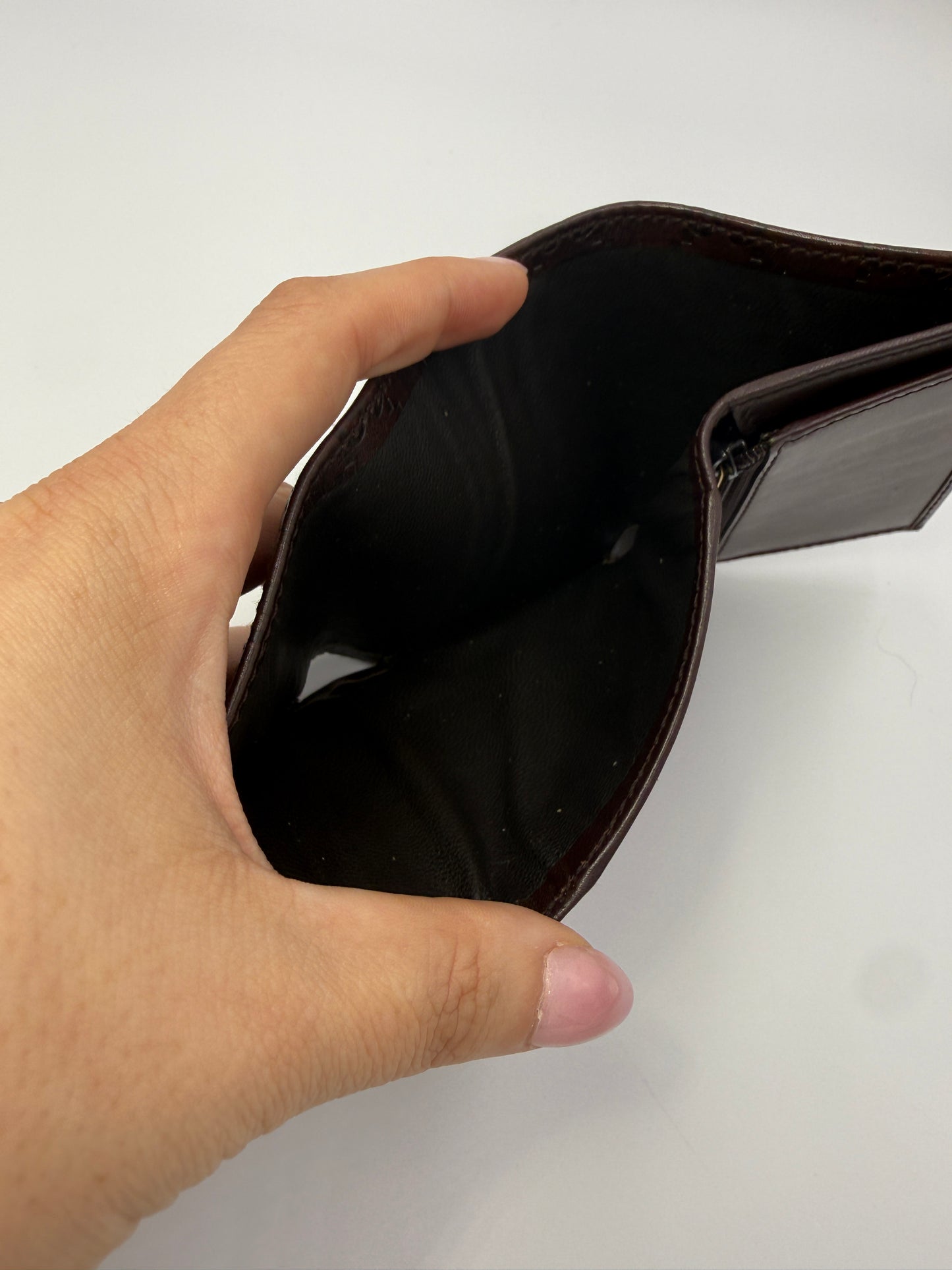 Gucci Guccissima Brown Leather Compact Trifold Wallet