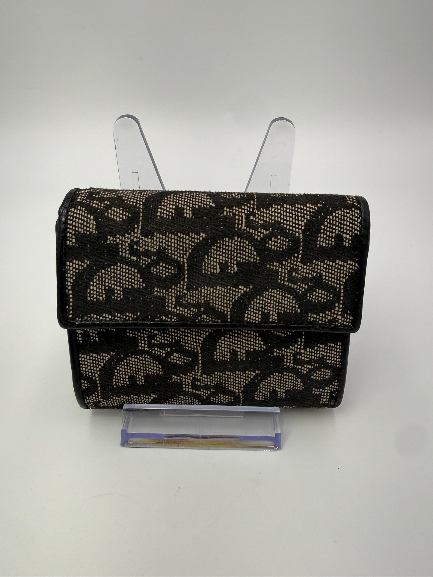 Dior Blue Trotter Canvas Compact Trifold Wallet