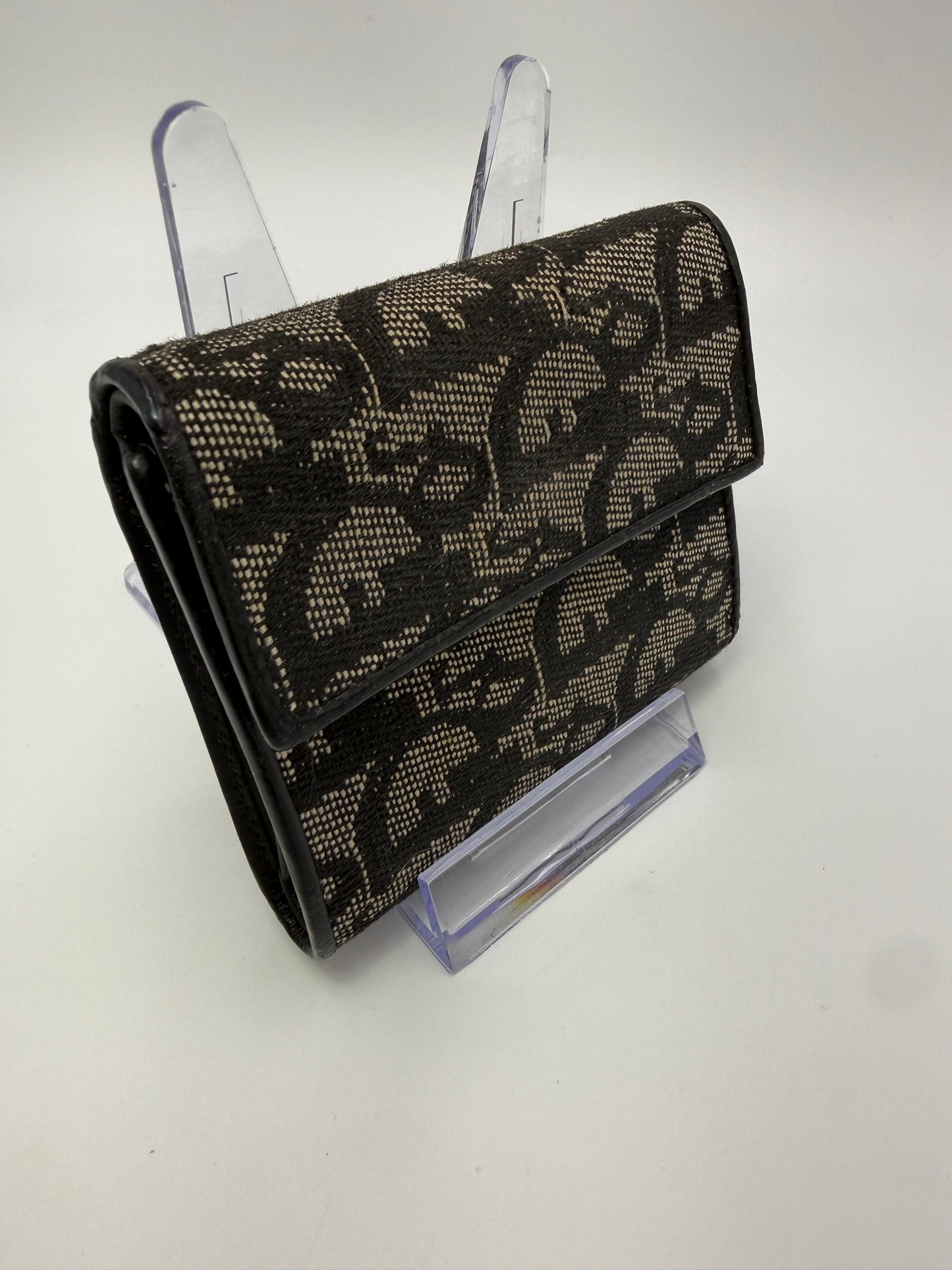 Dior Blue Trotter Canvas Compact Trifold Wallet