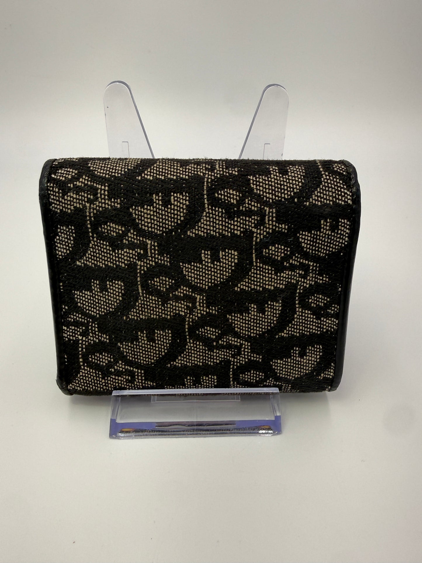 Dior Blue Trotter Canvas Compact Trifold Wallet