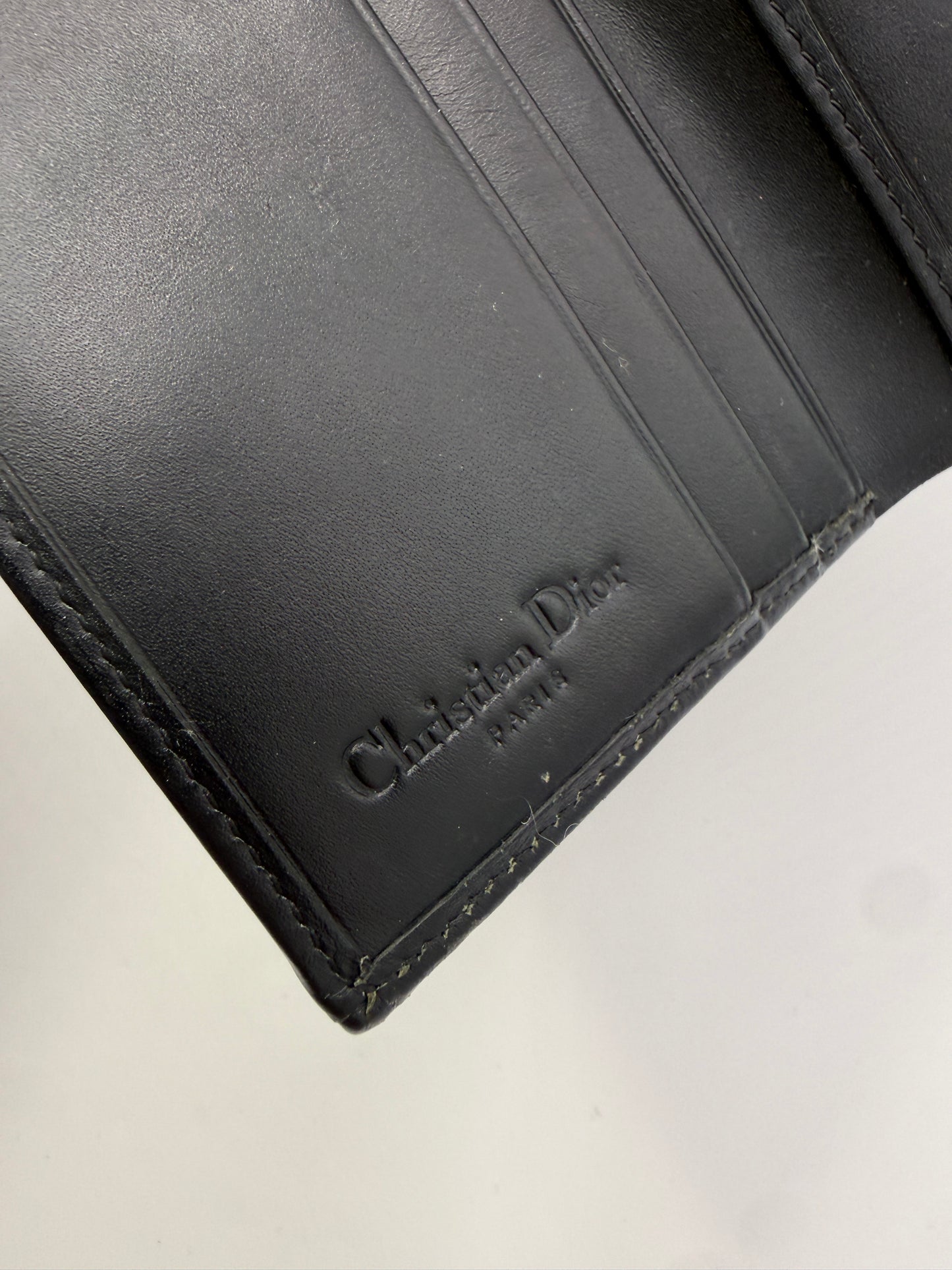 Dior Blue Trotter Canvas Compact Trifold Wallet