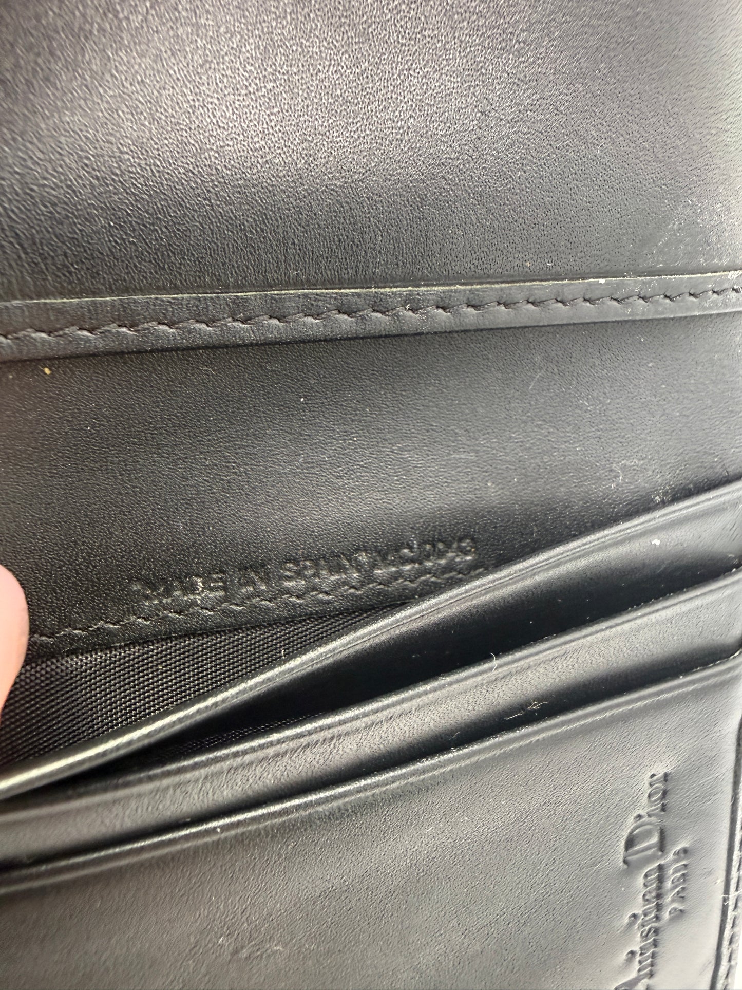 Dior Blue Trotter Canvas Compact Trifold Wallet