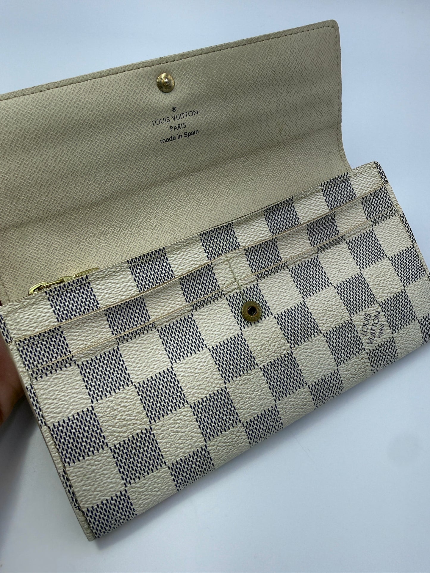 Louis Vuitton Damier Azur Coated Canvas Sarah Wallet CA2039