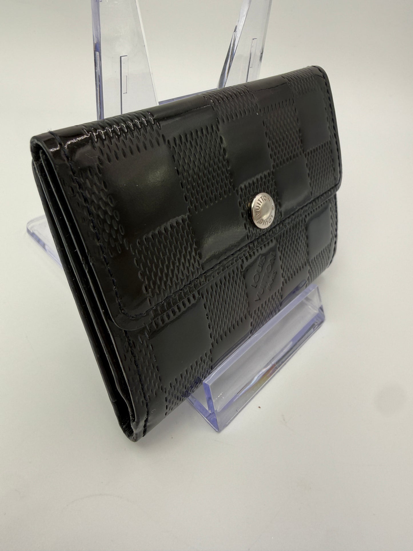 Louis Vuitton Black Damier Vernis Ludlow Compact Wallet BJ0080