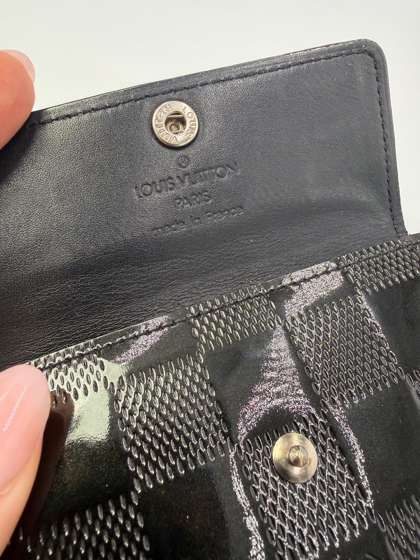 Louis Vuitton Black Damier Vernis Ludlow Compact Wallet BJ0080
