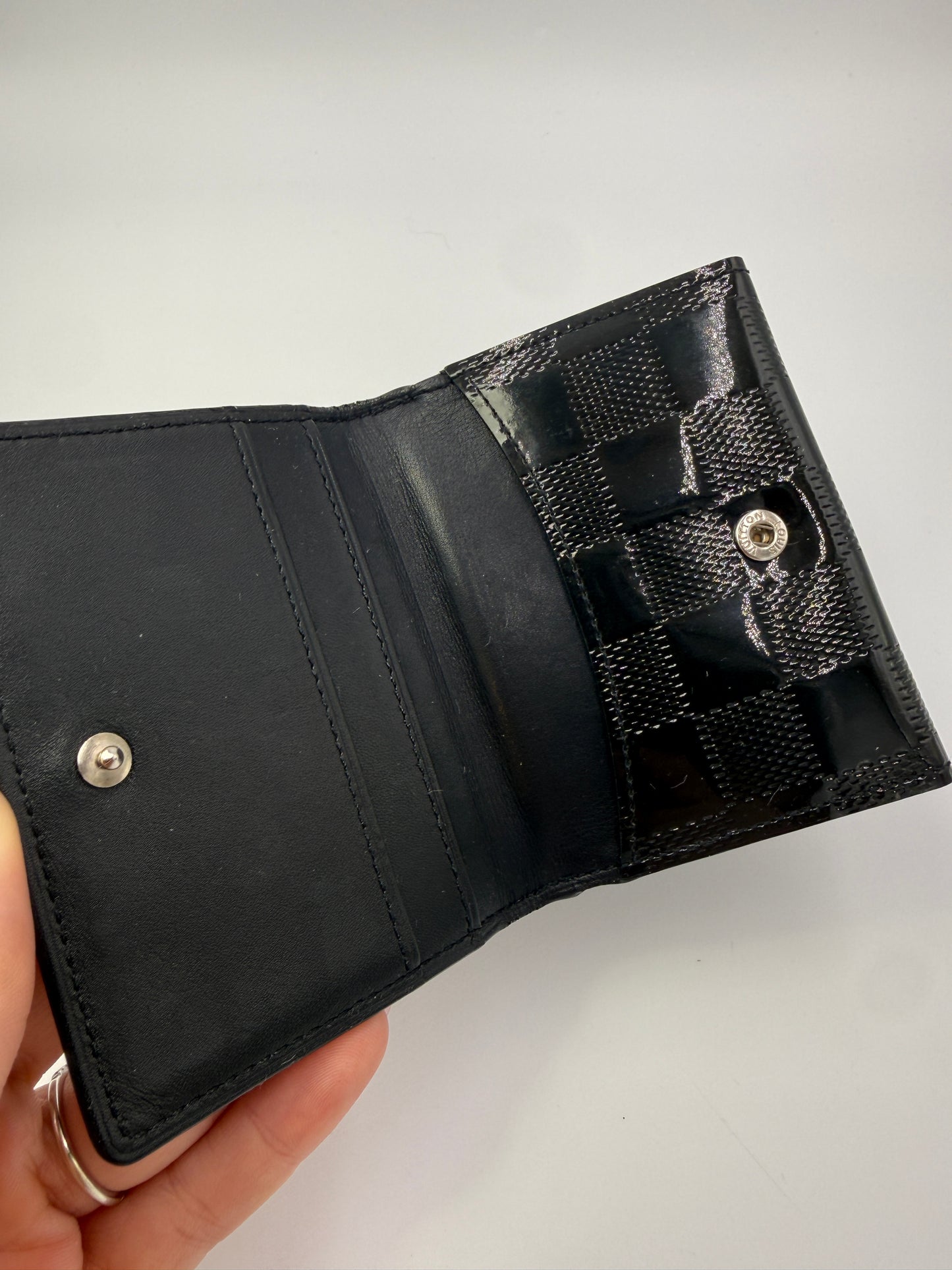Louis Vuitton Black Damier Vernis Ludlow Compact Wallet BJ0080
